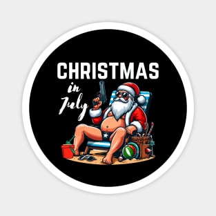 Christmas In July Santa Magnet